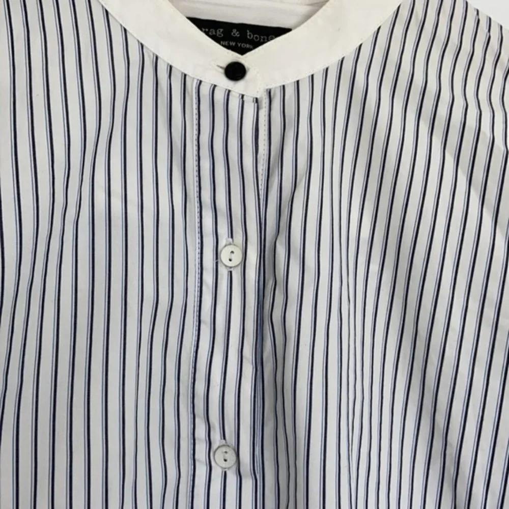 Rag & Bone Dylan striped button down silk cotton shirt - Picture 8 of 13